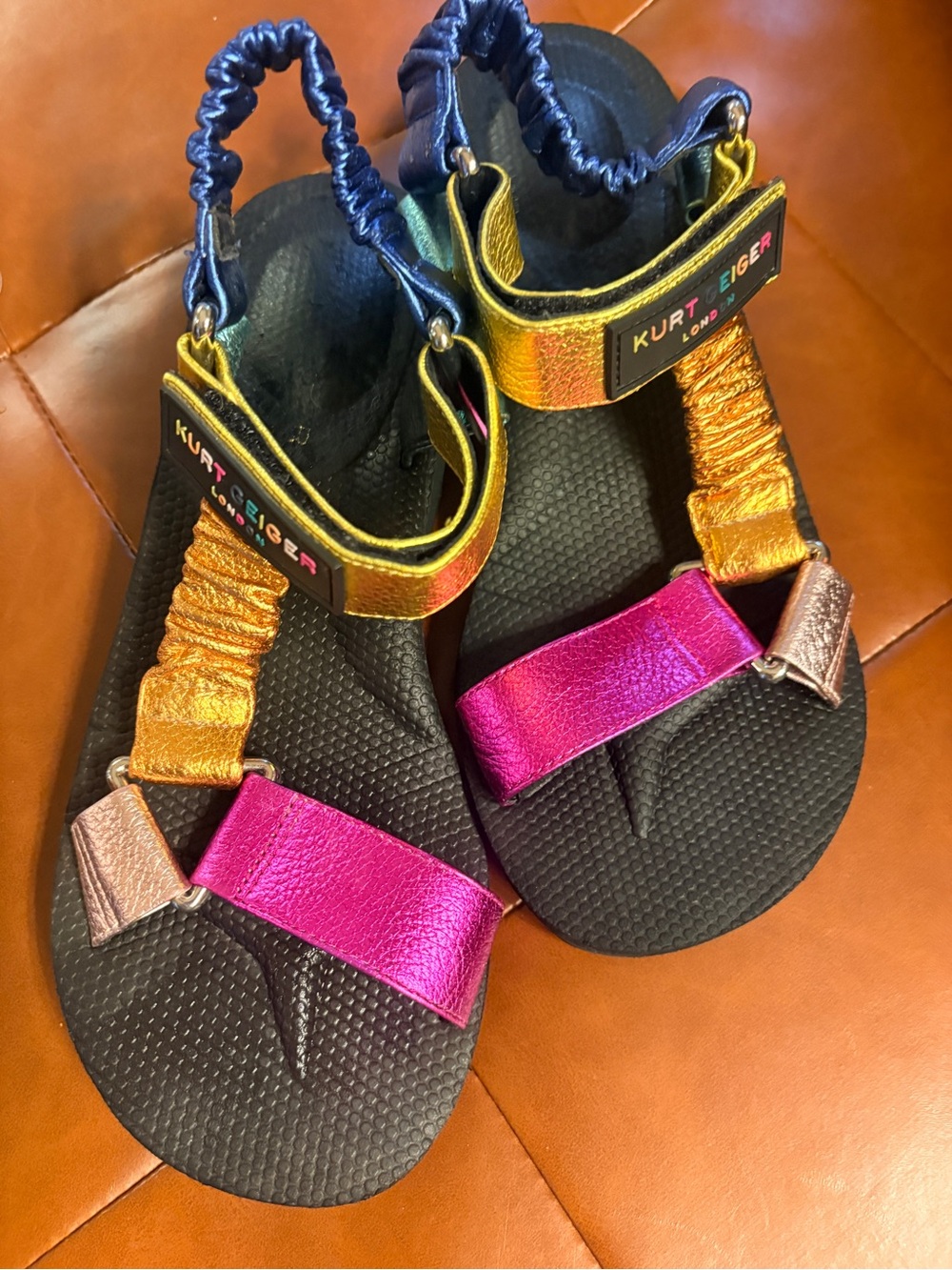 Kurt Geiger Metallic Pink, Gold & Orange women Sandals